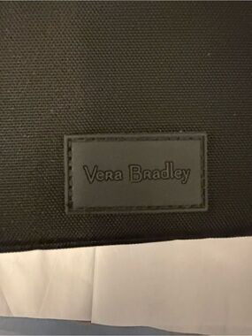 Vera Bradley Black Nylon Cosmetic Pouch with Logo Patch